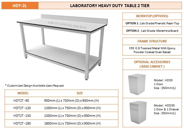 Laboratory Heavy Duty Table 2 Tier - Image 2